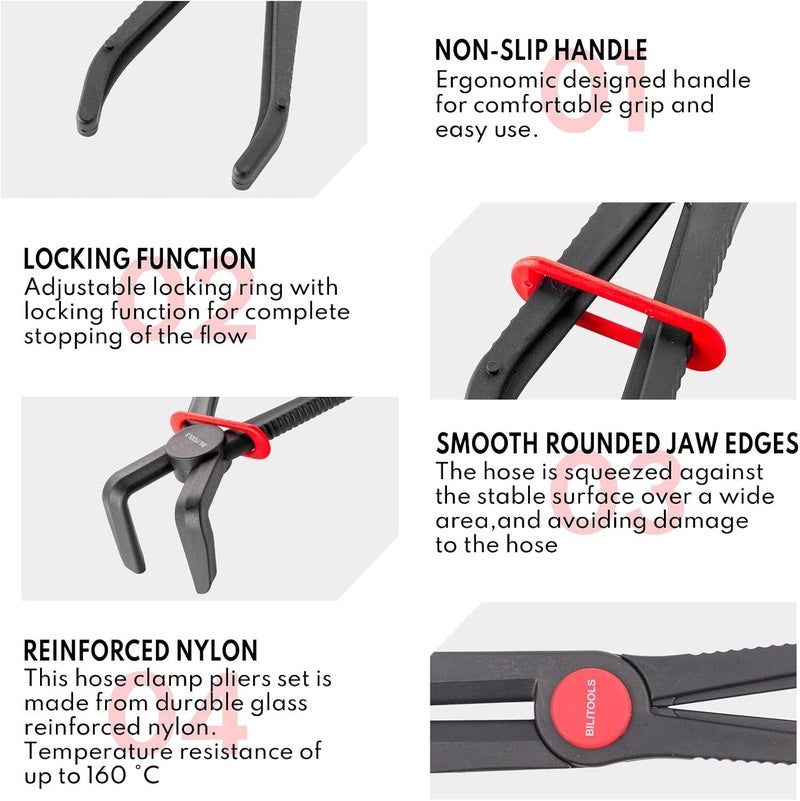 BILITOOLS Hose Pinch Off Pliers Clamp Pliers Plastic 90 Angled for Flexible Fuel Line Radiator Coolant Brake Line Hoses Clamp etc - Image 4